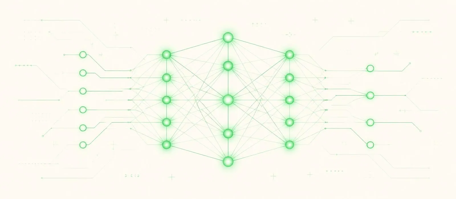 Abstrakte Darstellung eines KI-gestützten Schaltkreises als visuelles Markenmotiv